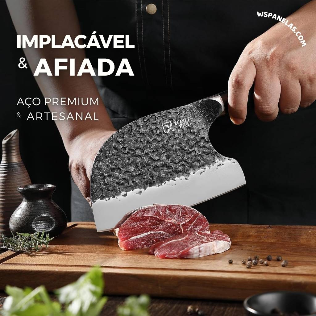 Kit Chef Nakiri Santoku 9 Peças com Tábua de Corte - Aço Carbono + Bolsa - Imagem 18