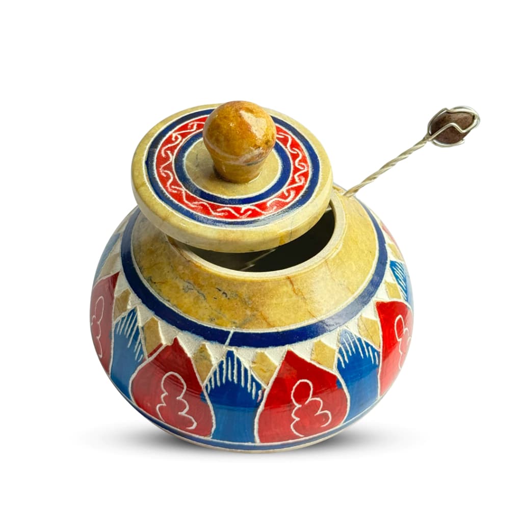 Pimenteira Medieval Rustica De Pedra Sabão Bordada