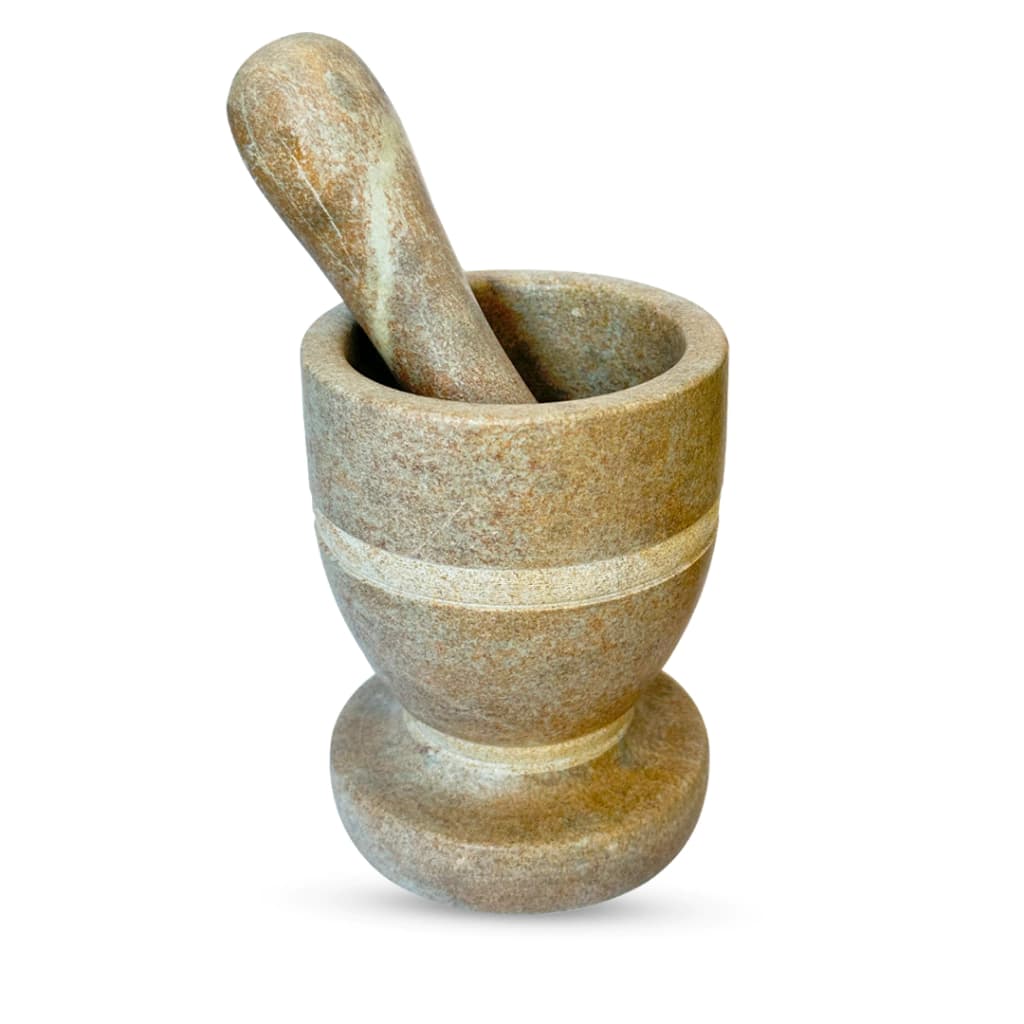 Pilão Decorativo 10 cm Natural De Pedra Sabão
