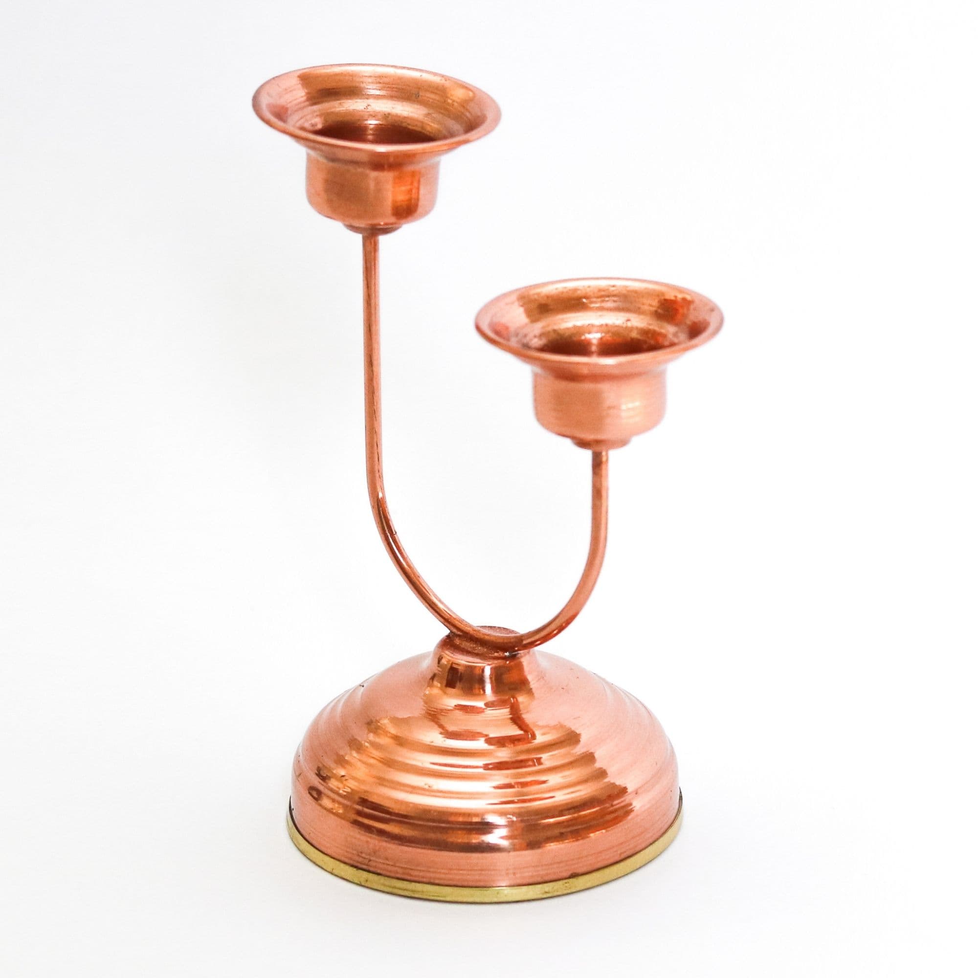 CASTIÇAL 2 VELAS DE COBRE MINI