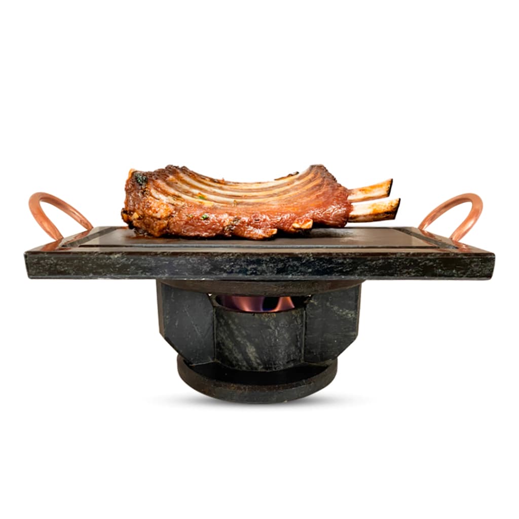 Fondue Retangular De Pedra Sabão Chapa Para Assar Carne
