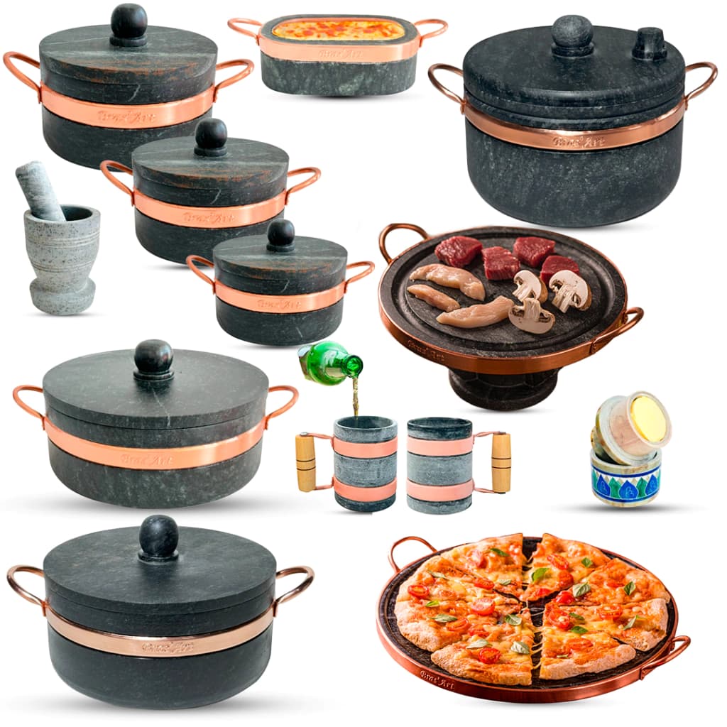 Jogo De Panelas De Pedra Sabão Completo 14 Peças