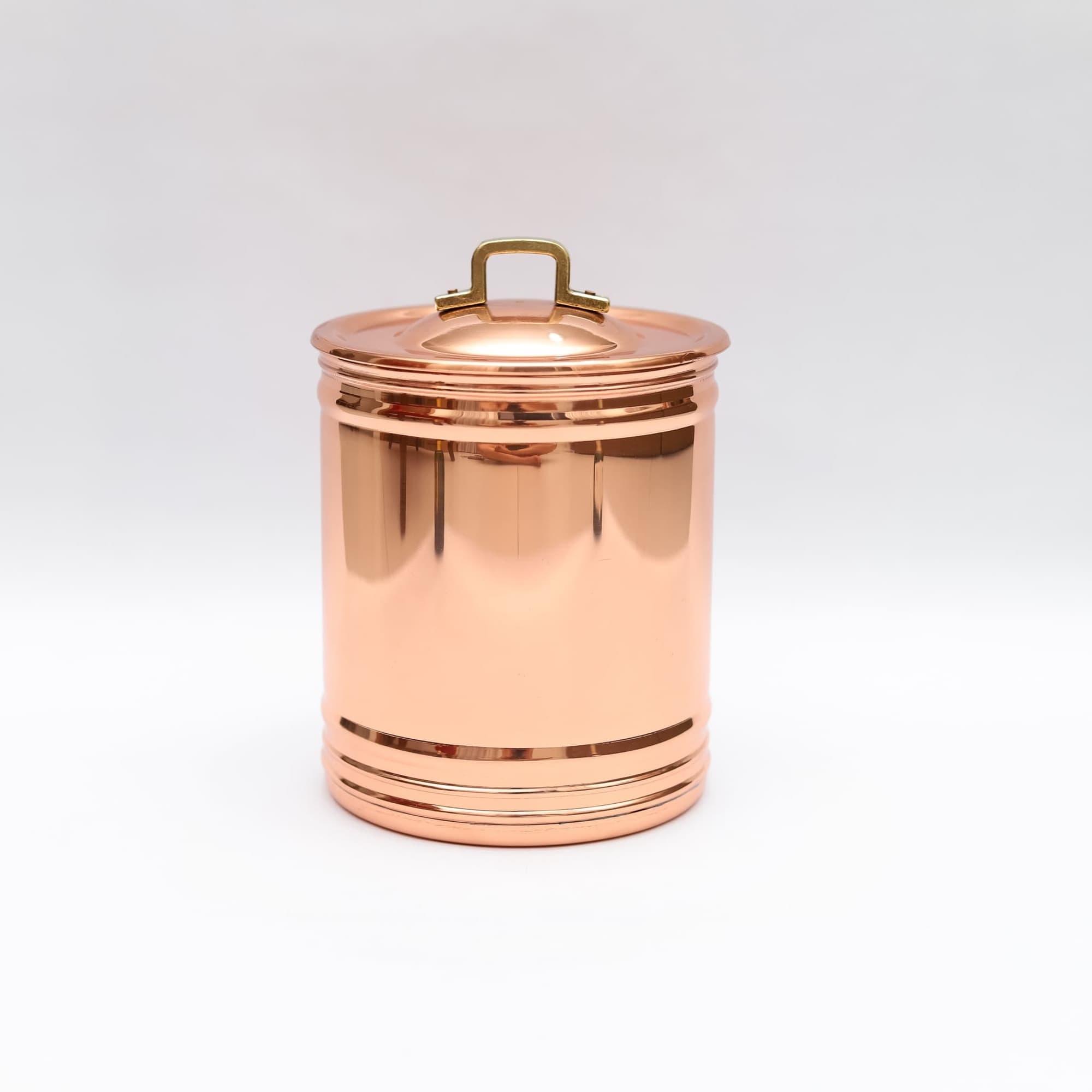 LIXEIRA PEQUENA DE COBRE COM TAMPA